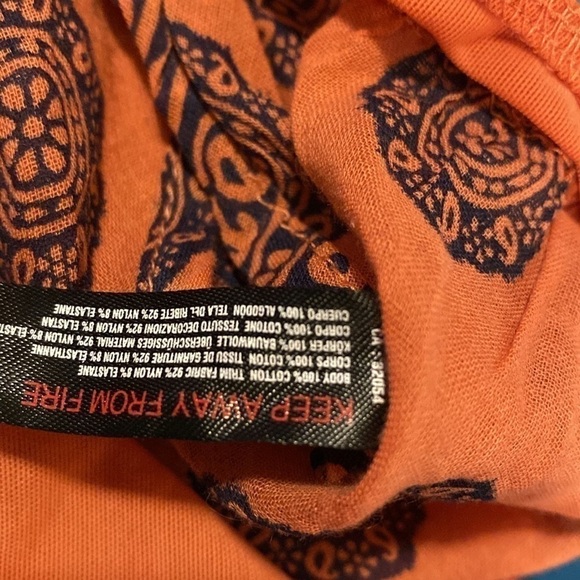 Free People Intimately Soul Of The Sun snap Bodysuit Boho Brick Combo shirt L - Picture 16 of 16